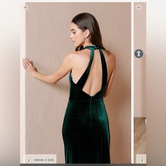 Revelry Tori Velvet Dress - Classic Emerald - Picture 2 of 10